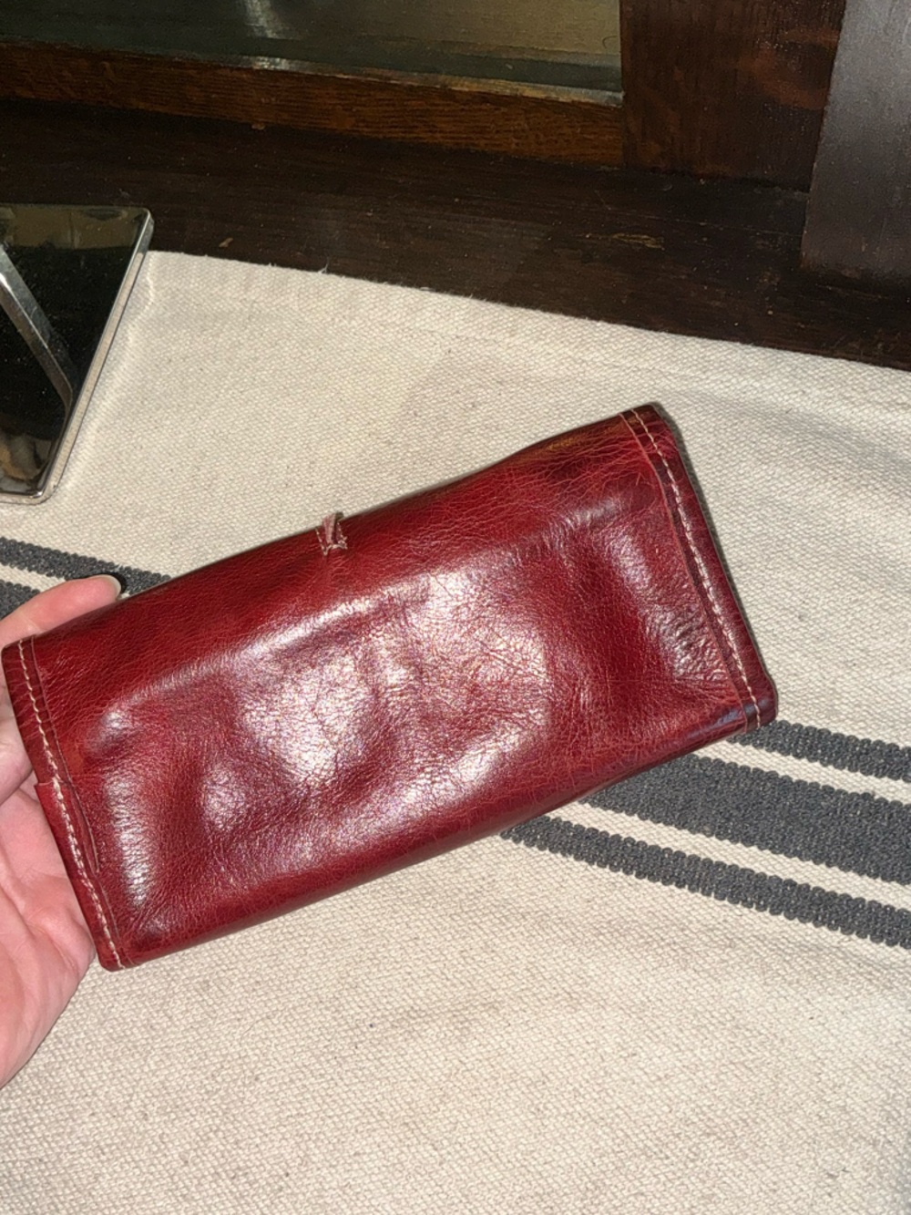 NWOT Bed Stu Leather Canton Wallet Clutch Cherry Lacquer DD MSRP $169 - Picture 8 of 12
